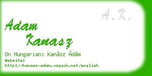 adam kanasz business card
